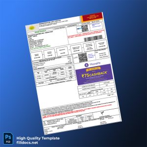 INDRAPRASTHA GAS LIMITED Editable Utility Bill Template in Word and PDF formats