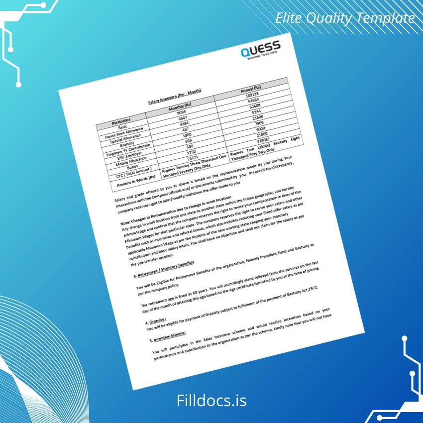 Fillable India Harsh Jaiswal Salary Certificate Template in Word and PDF formats page 2 Page Preview - FillDocs