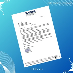 Fillable India Lobo Staffing Solutions Pvt Ltd Employment Verification Letter Template - Word/PDF Template Preview - FillDocs