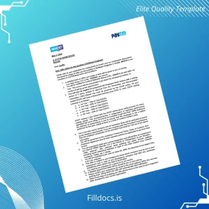 Fillable India One97 Communications Limited Employment Verification Letter Template - Word/PDF Template Preview - FillDocs