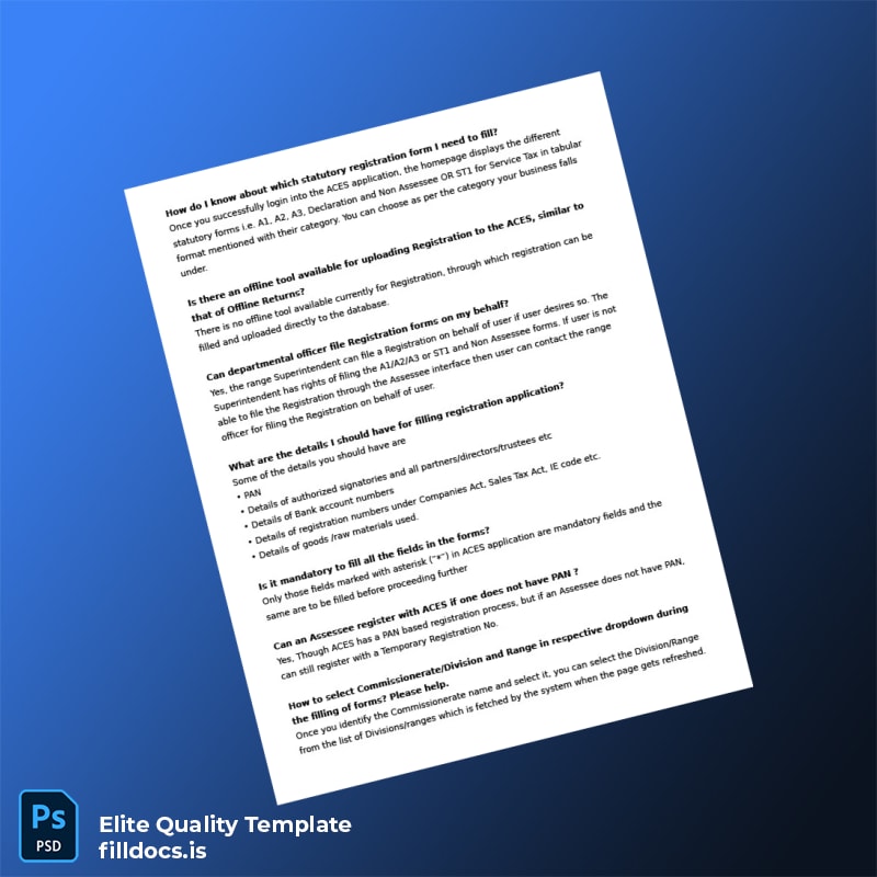 Fillable India ACES Registration Certificate Template in Word and PDF formats page 3 Page Preview - FillDocs