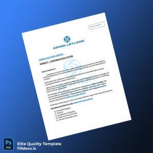 Fillable India Ashok Leyland Limited Employment Confirmation Letter Template - Word/PDF Template Preview - FillDocs