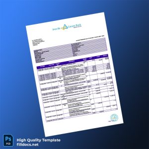 India Bank Account Statement Template in Word and PDF formats