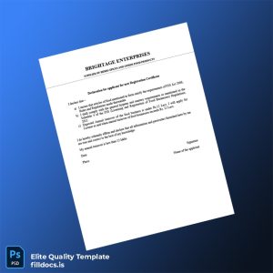 Fillable India Brightage Enterprises Business Registration Certificate Template - Word/PDF Template Preview - FillDocs