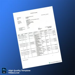 India Canara Bank Statement Template in Word and PDF formats