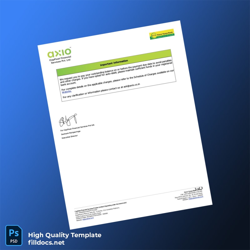 India CapFloat Bill Statement Template in Word and PDF formats page 3