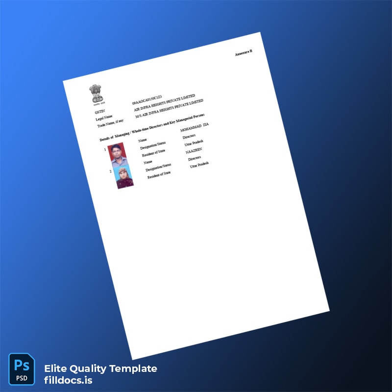 Fillable India Companies House Registration Certificate Template in Word and PDF formats page 3 Page Preview - FillDocs