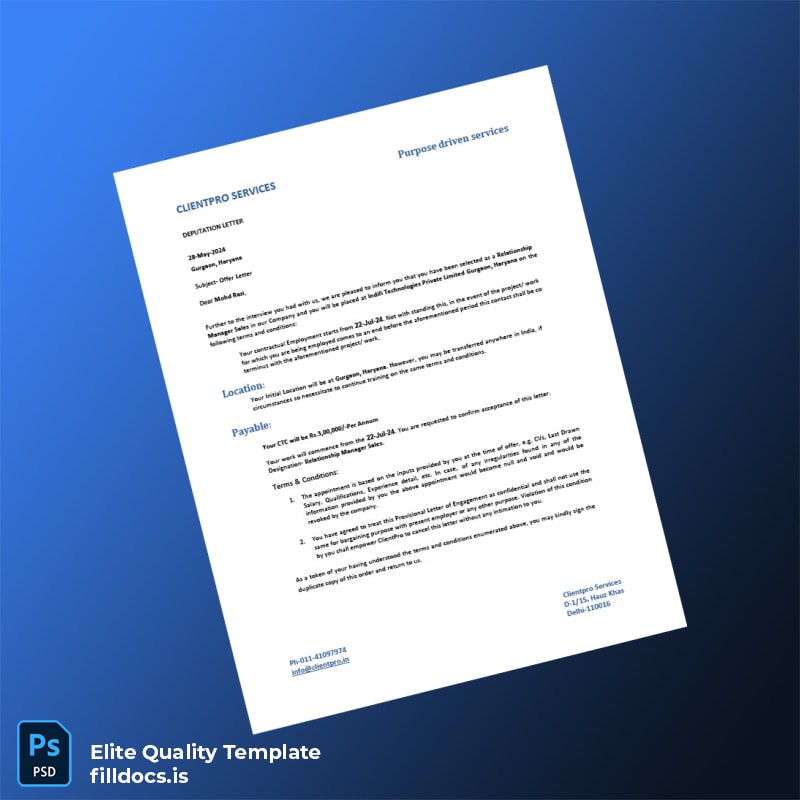 Fillable India Cuentro Services Employment Verification Letter Template - Word/PDF Template Preview - FillDocs