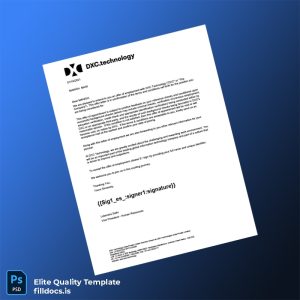 Fillable India DXC Technology Employment Verification Letter Template - Word/PDF Template Preview - FillDocs