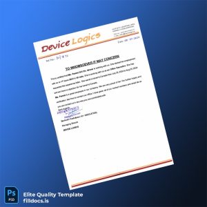 Fillable India Device Logics Employment Certificate Template - Word/PDF Template Preview - FillDocs