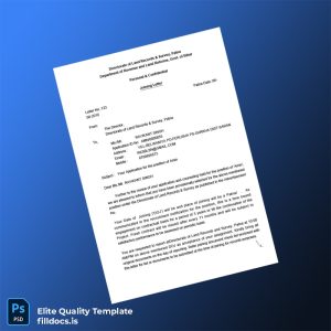 Fillable India Directorate of Land Records Survey Employment Verification Letter Template - Word/PDF Template Preview - FillDocs