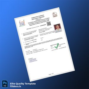 Fillable India Food Safety and Standards Authority Registration Certificate Template - Word/PDF Template Preview - FillDocs