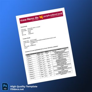 India GULAB Bank Statement Template in Word and PDF formats