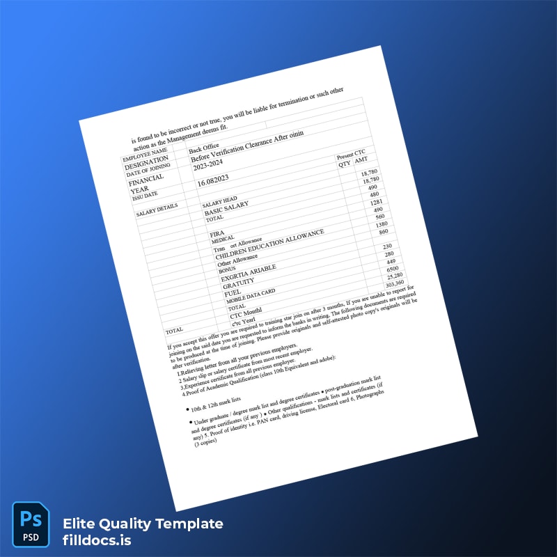 Fillable India Global Security Group Employment Verification Letter Template in Word and PDF formats page 2 Page Preview - FillDocs