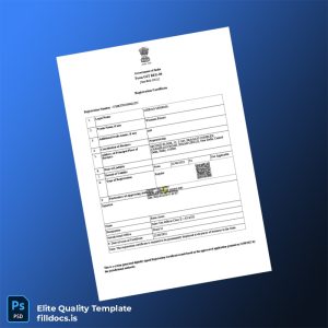 Fillable India Government Registration Certificate Template - Word/PDF Template Preview