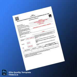 Fillable India Government of Jammu and Kashmir Registration Certificate Template - Word/PDF Template Preview - FillDocs