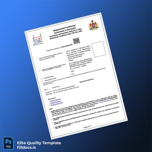 Fillable India Government of Karnataka Food Registration Certificate Template - Word/PDF Template Preview - FillDocs