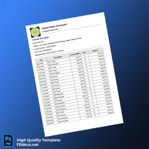 India Gramin Bank of Aryavart Bank Statement Template in Word and PDF formats