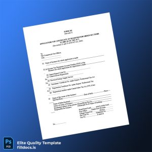 Fillable India Gujarat Tax Authority Application for Certificate of Registration Template - Word/PDF Template Preview