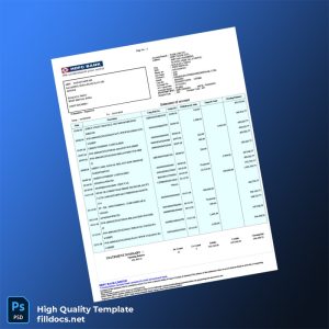 India HDFC Bank Account Statement Template in Word and PDF formats