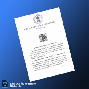 Fillable India Haryana Real Estate Regulatory Authority Certificate of Registration Template - Word/PDF Template Preview - FillDocs