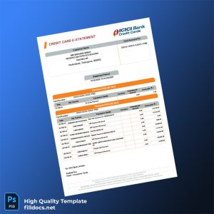 India ICICI Bank Credit Card Statement Template in Word and PDF formats