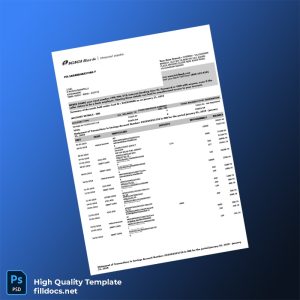 India ICICI Bank Statement Template in Word and PDF formats