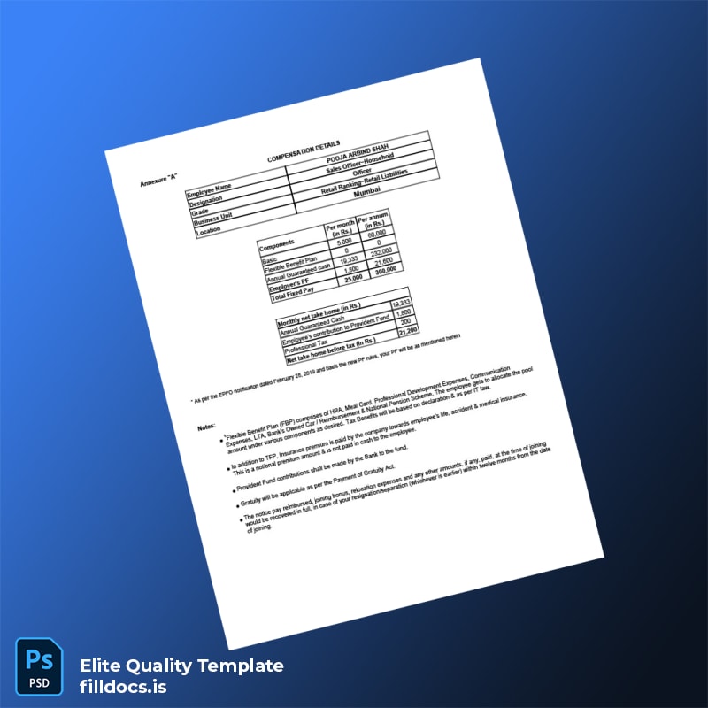 Fillable India IDFC FIRST Bank Employment Verification Letter Template in Word and PDF formats page 2 Page Preview - FillDocs