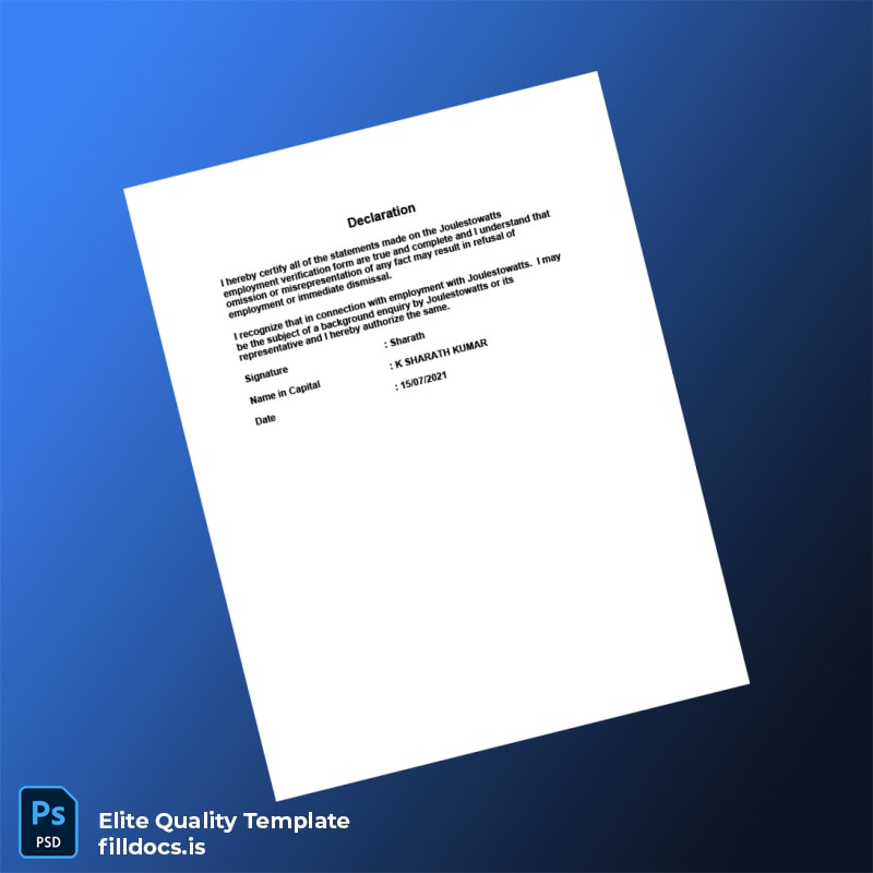 Fillable India Igot Tech Solutions Employment Verification Letter Template in Word and PDF formats page 7 Page Preview - FillDocs