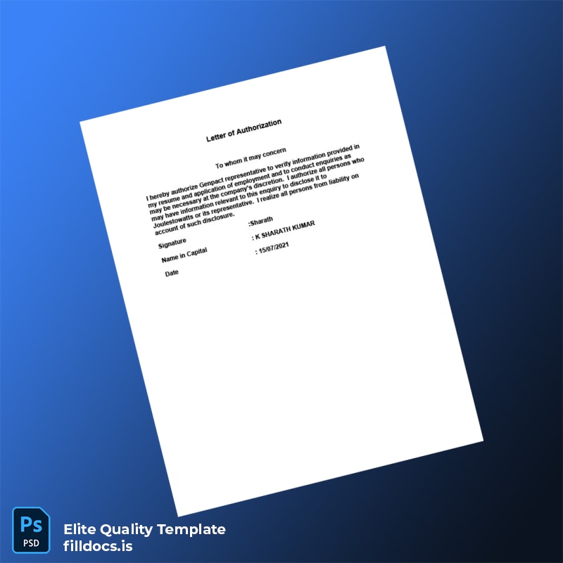 Fillable India Igot Tech Solutions Employment Verification Letter Template in Word and PDF formats page 8 Page Preview - FillDocs