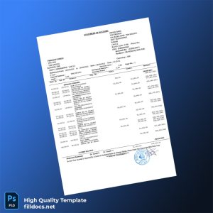 India Indian Bank Bank Statement Template in Word and PDF formats