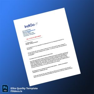 Fillable India Indigo Employment Verification Letter Template - Word/PDF Template Preview - FillDocs