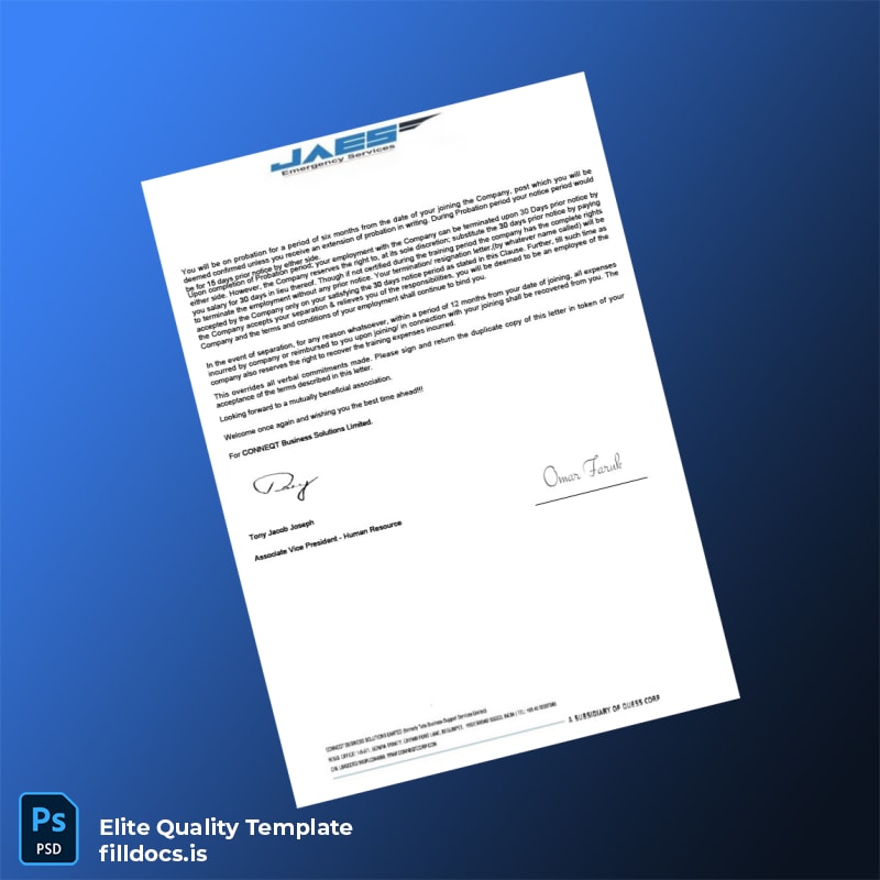 Fillable India Jai Ambulance Service Employment Verification Letter Template in Word and PDF formats page 2 Page Preview - FillDocs