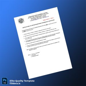 Fillable India Karnataka Pharmacy Registration Certificate Template - Word/PDF Template Preview - FillDocs