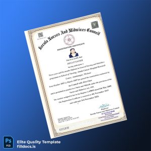 Fillable India Kerala Nurses and Midwives Council Registration Certificate Template - Word/PDF Template Preview - FillDocs
