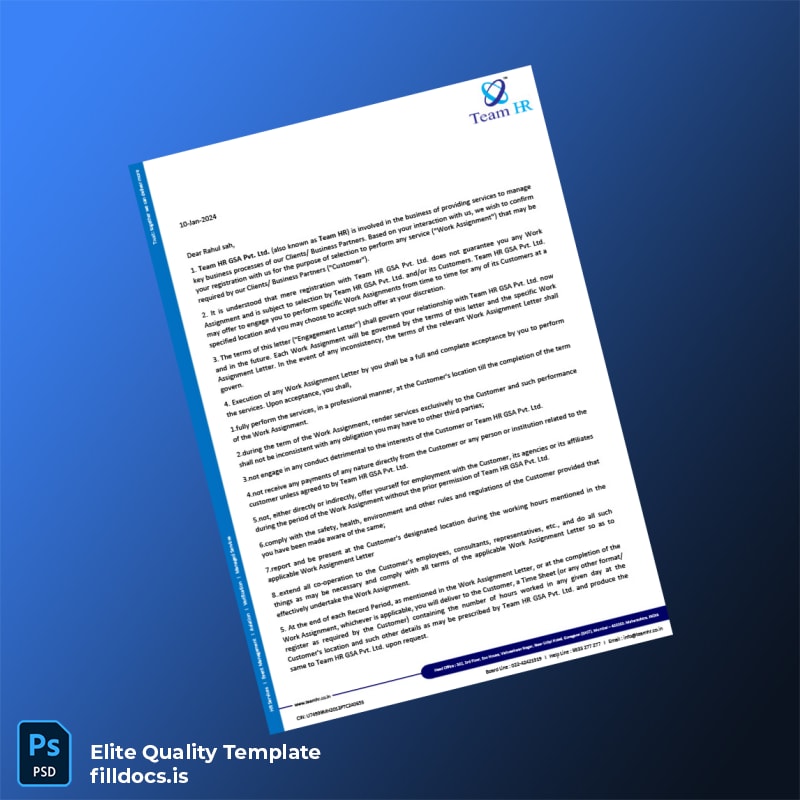 Fillable India KiranaKart Technologies Private Limited Employment Verification Letter Template in Word and PDF formats page 3 Page Preview - FillDocs