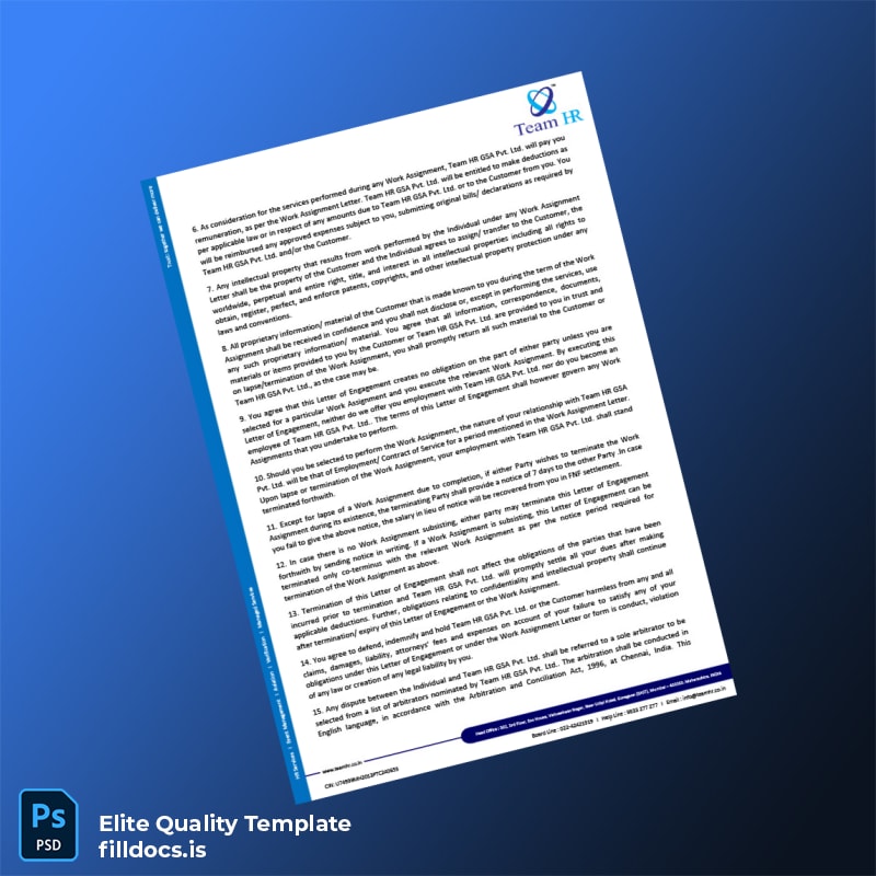 Fillable India KiranaKart Technologies Private Limited Employment Verification Letter Template in Word and PDF formats page 4 Page Preview - FillDocs