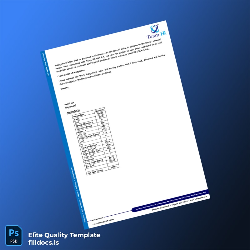 Fillable India KiranaKart Technologies Private Limited Employment Verification Letter Template in Word and PDF formats page 5 Page Preview - FillDocs