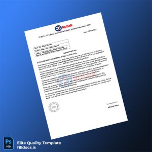 Fillable India Kotak Mahindra Bank Employment Verification Letter Template - Word/PDF Template Preview - FillDocs