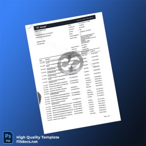 India Kotak Mahindra Bank Statement Template in Word and PDF formats