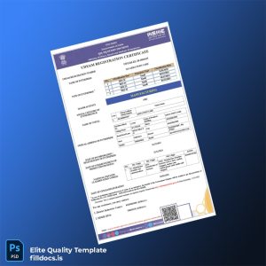 Fillable India MOCS Udyam Registration Certificate Template - Word/PDF Template Preview - FillDocs