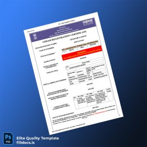 Fillable India MSME-DI Udyam Registration Certificate Template - Word/PDF Template Preview - FillDocs
