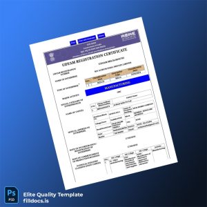 Fillable India MSME Department Udyam Registration Certificate Template - Word/PDF Template Preview - FillDocs