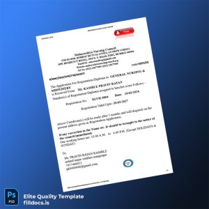 Fillable India Maharashtra Nursing Council Registration Certificate Template - Word/PDF Template Preview