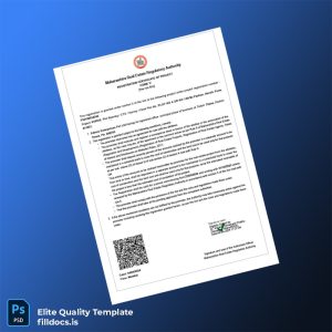Fillable India Maharashtra Real Estate Regulatory Authority Registration Certificate Template - Word/PDF Template Preview - FillDocs