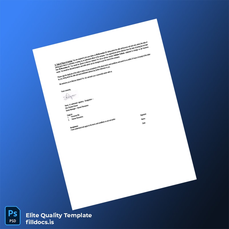 Fillable India Mervice Infotech Pvt Ltd Employment Verification Letter Template in Word and PDF formats page 4 Page Preview - FillDocs