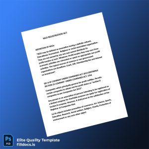 Fillable India Ministry of Commerce NGO Registration Act Template - Word/PDF Template Preview - FillDocs