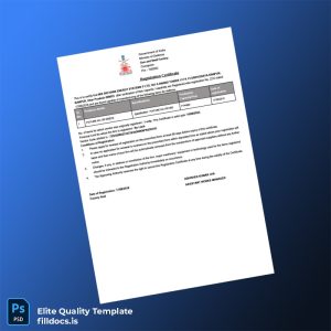 Fillable India Ministry of Defence Registration Certificate Template - Word/PDF Template Preview