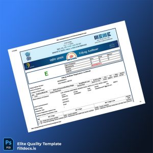 Fillable India Ministry of Micro Small and Medium Enterprises Udyog Aadhaar Registration Certificate Template - Word/PDF Template Preview - FillDocs