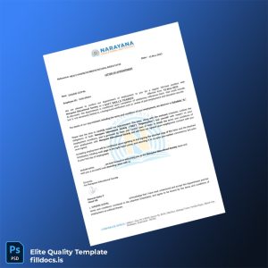Fillable India Narayana Educational Society Appointment Letter Template - Word/PDF Template Preview - FillDocs